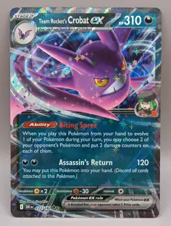 Team Rocket's Crobat ex 122/182 Pokemon TCG Sv10: Destined Rivals Holo NM - Image 1