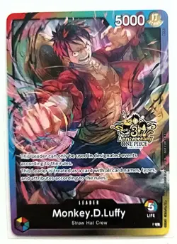 One Piece 3rd Anniversary Stamped 4 Card Promo Set- Monkey.D.Luffy. - Image 2