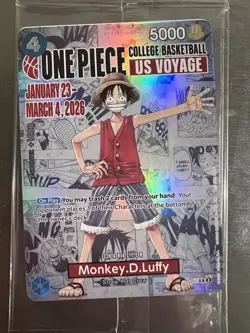 One Piece CCG Monkey.D.Luffy CBB US Voyage trading card. SEALED - Image 1