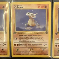 Three Pokemon TCG Cubone Jungle Card 50/64 Regular Common 1st Edition - Image 3