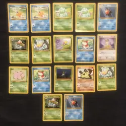 Vtg Pokemon TCG 17 Card Lot German Deutsch CURVED- Base Jungle Rocket WOTC - Image 1