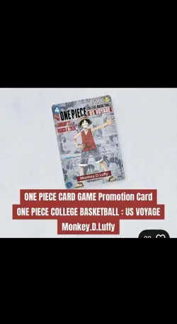 One Piece Monkey D. Luffy US College Basketball Card Rutgers PROMO 1/27 PRE SALE - Image 1