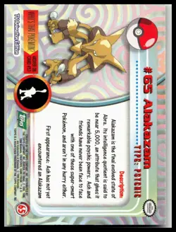 Alakazam #65 Green Logo Topps Pokemon Card - Image 2