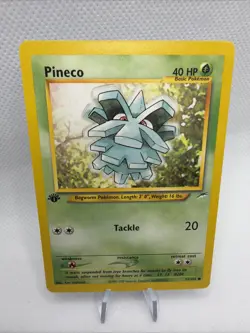1st Edition Pineco 77/105 Neo Destiny Pokemon Card WOTC Vintage mint very sharp - Image 1
