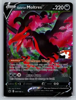 Galarian Moltres V Ultra Rare Prize Pack Series Cards Holo 097/198 NM - Image 1