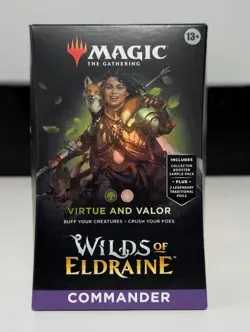 MTG Factory Sealed Wilds of Eldraine VIRTUE AND VALOR Commander Deck - Image 1