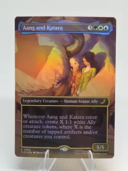 Aang and Katara (Borderless) FOIL X1 TLE MTG Avatar Eternal FB3 - Image 1