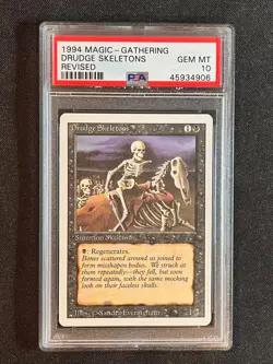 1994 Revised Magic The Gathering MTG Drudge Skeletons PSA 10 Gem Mint - Image 2