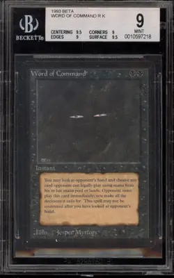 Magic The Gathering MTG Word of Command Beta Rare BGS 9 Mint - Image 1
