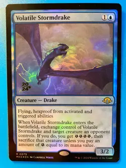 MTG 1x FOIL Volatile Stormdrake # 79 PRERELEASE PROMO Magic the Gathering x1 NM - Image 1