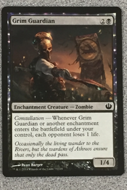 MTG - GRIM GUARDIAN 1X - JOURNEY INTO NYX - COMMON - ENCHANTMENT CREATURE - NM - Image 1