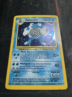 1999 Pokemon Poliwrath Holo Rare 13/102 | WOTC Base Set Vintage Card - Played - Image 2