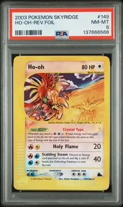2003 Pokemon Skyridge Ho-Oh Reverse Foil #149/144 PSA 8 - Image 1