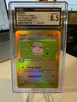 2003 Flaaffy EX Dragon 27/97 Reverse Holo Pokemon CGC 8.5 NM/MINT+ - Image 1