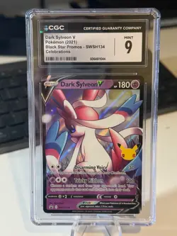 Pokemon TCG: Dark Sylveon V Black Star Promos SWSH134 Celebrations CGC 9 MINT - Image 1