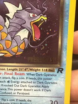 Pokemon Vintage Dark Gyarados 8/82 Holo Team Rocket Prerelease Promo WOTC AP - Image 3