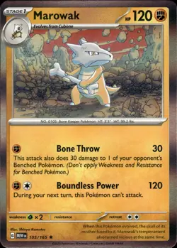 Marowak - Holo Rare - Scarlet & Violet 151 105/165 - MINT - Pokemon - Image 1
