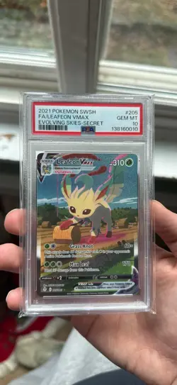 Pokemon Leafeon VMAX Evolving Skies Secret Rare Full Alt Art #205 PSA 10 - Image 1