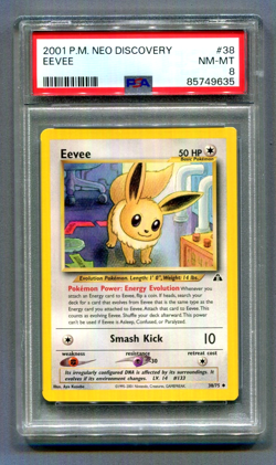 2001 Pokemon Neo Discovery Eevee #38 PSA 8 NM-MT - Image 1