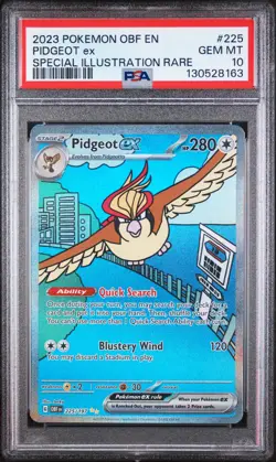 2023 POKEMON OBF EN-OBSIDIAN FLAMES SPECIAL ILLUSTRATION RARE PIDGEOT EX PSA 10 - Image 1