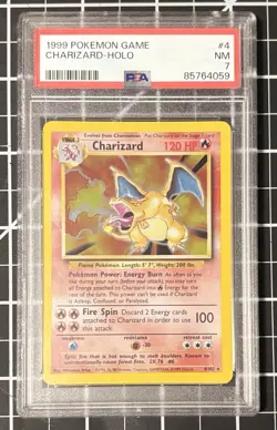 PSA 7 NM 1999 Charizard 4/102 Base Set Unlimited Holo Rare Pokemon TCG - Image 1