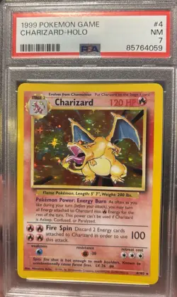 PSA 7 NM 1999 Charizard 4/102 Base Set Unlimited Holo Rare Pokemon TCG - Image 3