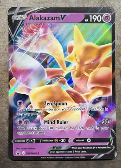 Pokemon TCG - JUMBO Black Star Promo Alakazam V SWSH083 Ultra Rare - Image 1