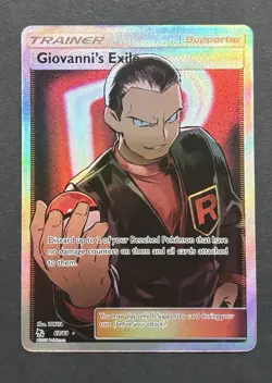 Pokemon TCG - Giovanni's Exile 67/68 Full Art Trainer from Hidden Fates NM - Image 1