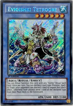 HA06-EN018 Evigishki Tetrogre - Secret Rare 1st Edition Near Mint YuGiOh Card - Image 1