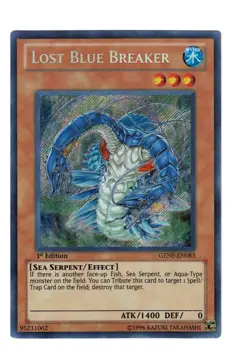 Yugioh- 1X Lost Blue Breaker - Secret Rare - 1st Edition - GENF-EN083 - LP - Image 1
