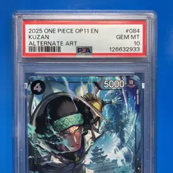 2025 ONE PIECE OP11-A FIST OF DIVINE SPEED 084 KUZAN ALTERNATE ART PSA 10 - Image 2