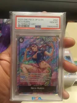 2025 ONE PIECE OP12-LEGACY OF THE MASTER 087 NICO ROBIN ALTERNATE ART PSA 10 - Image 1