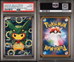 2016 POKEMON JPN XY PROMO #230 RAYQUAZA PONCHO-WEARING PIKACHU PSA 8 - Image 1