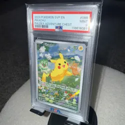 2024 POKEMON SVP EN-SV BLACK STAR PROMO PALDEA ADVENTURE CHEST PIKACHU PSA 9 - Image 2