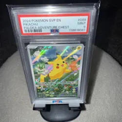 2024 POKEMON SVP EN-SV BLACK STAR PROMO PALDEA ADVENTURE CHEST PIKACHU PSA 9 - Image 4