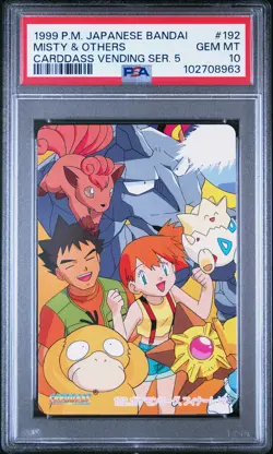 1999 Misty & Others 192 Bandai Carddass Vending 5 Pokemon Japanese PSA 10 - Image 1