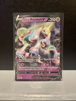 Pokemon TCG SWSH111 Galarian Rapidash v Black Star Promo Card - Image 1
