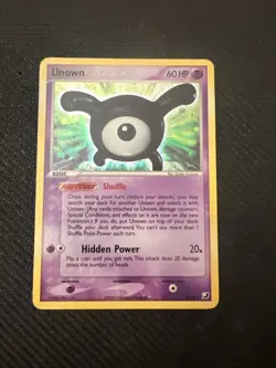Pokemon 2005 EX Unseen Forces Unown X/28 Holo Card - HP - Image 1