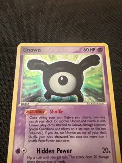 Pokemon 2005 EX Unseen Forces Unown X/28 Holo Card - HP - Image 2