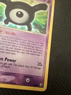 Pokemon 2005 EX Unseen Forces Unown X/28 Holo Card - HP - Image 4