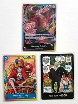 One Piece 2nd Anniversary Stamped 3 Card Promo Set. - Image 1