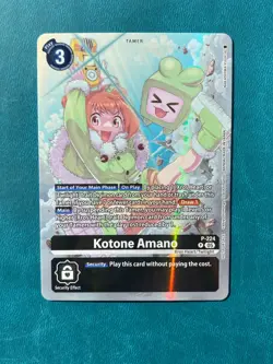 1x P-224 Kotone Amano Box Topper Promo Time Stranger Digimon Card Game BT24 x1 - Image 1
