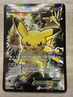 PIKACHU EX XY124 Black Star Promo - 2016 Holo - Pokemon Card TCG - LP - Image 1