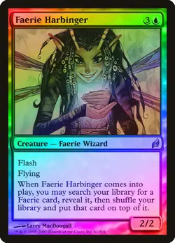 Faerie Harbinger FOIL Lorwyn HEAVILY PLD Blue Uncommon MAGIC MTG CARD ABUGames - Image 1