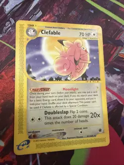 Pokemon TCG Clefable Expedition Base Set MP Regular Rare Card 41/165 - Image 1