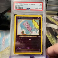 2001 Pokemon Southern Islands Mew Holo Promo Card #1 PSA 7 DOUBLE SWIRL - Image 1
