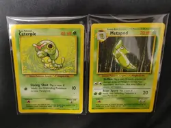 Caterpie + Metapod 1999 rare Pokemon cards set - Image 1