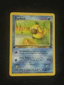 Pokemon TCG Psyduck Card 53/62 Common Fossil 1st Edition Non-Holo NM Condition - Image 1