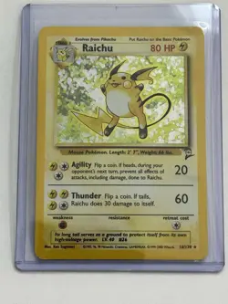 Raichu - 16/130 - Pokemon Base Set 2 Holo Rare Card - Image 2