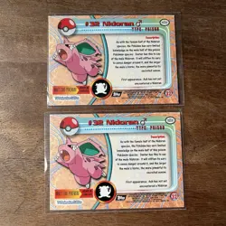 Nidoran 55/102 1999-2000 Vintage WoTC Pokemon Card TCG Base Lot Of 2 - Image 2